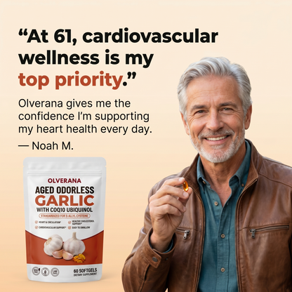 Olverana Aged Odorless Garlic Softgels - Promotes Cardiovascular Vitality