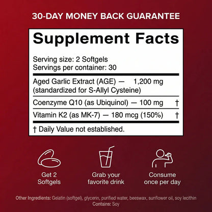 Olverana Aged Odorless Garlic Softgels - Promotes Cardiovascular Vitality